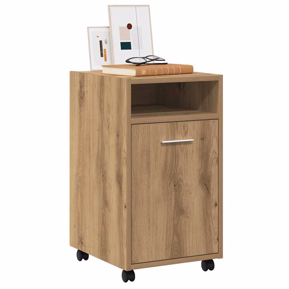 Berkfield Home Artisan Oak Cabinet with Wheels in Brown, W/D/H: 33 x 38 x 60 cm – 3