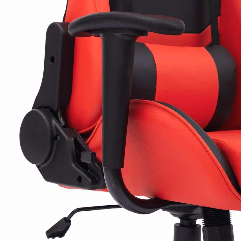 RayGar RG-PRO Gaming Chair in Red with Synthetic Leather, Headrest, Armrests and 360 Degree Swivel – 3