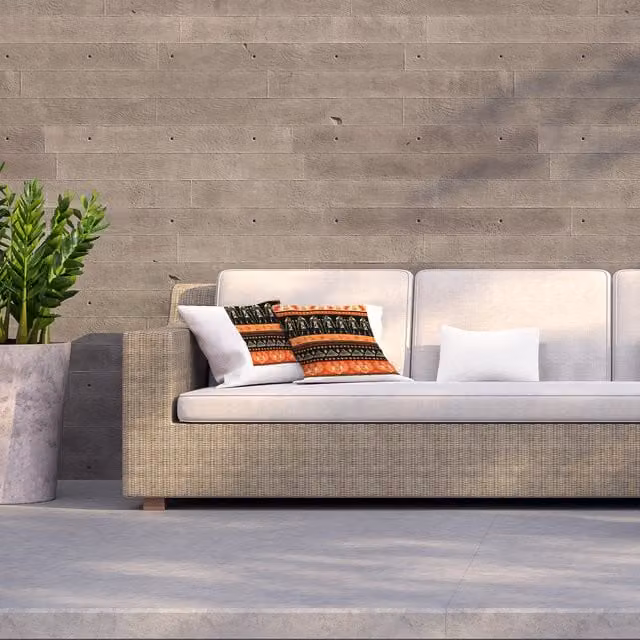 Andrew Lee Modern Graphic Square Outdoor Cushion in Orange, W/D/H: 60 x 60 x 60 cm