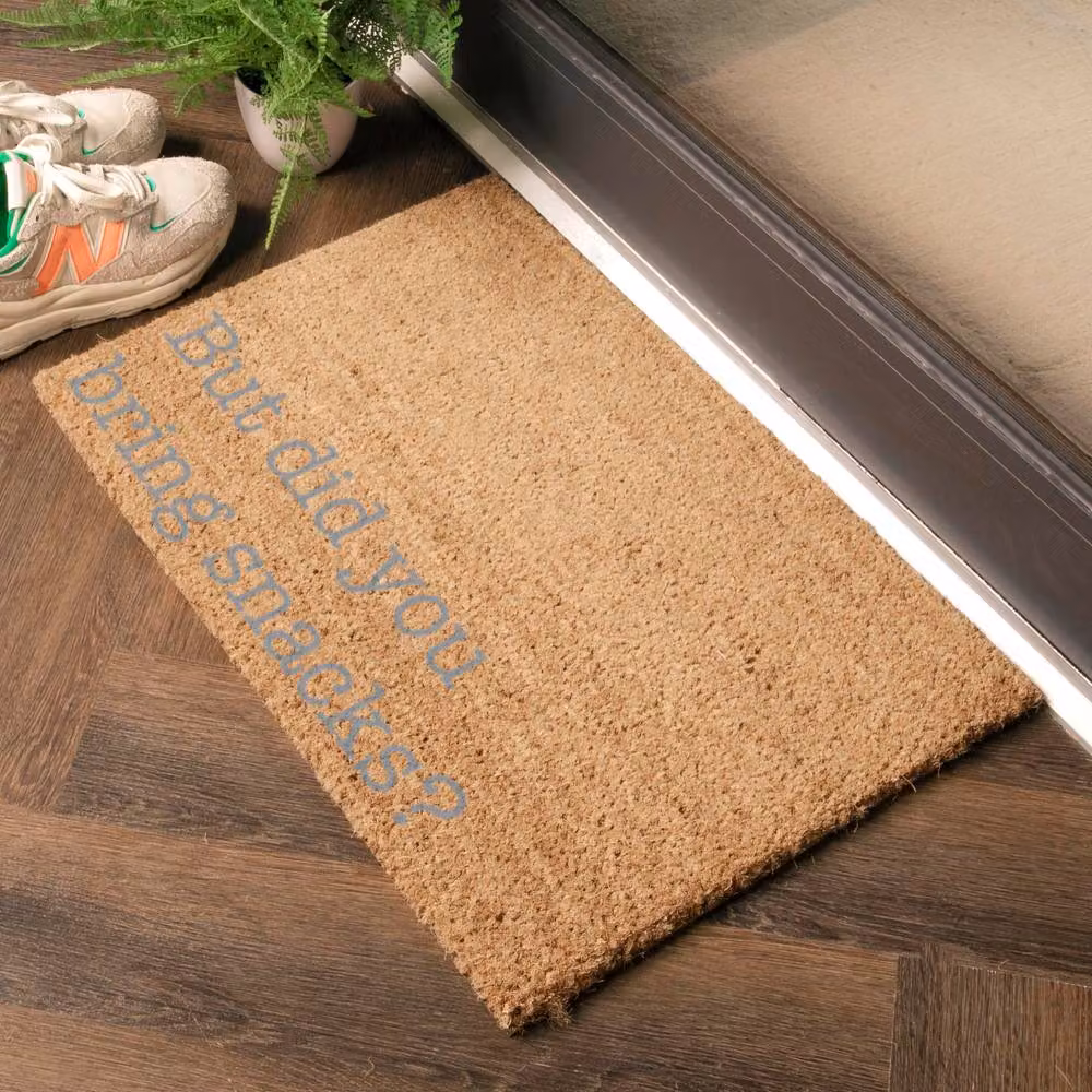 Artsy Mats But Did You Bring Snacks Doormat, Grey and Brown, W: 60 cm, D: 40 cm – 2