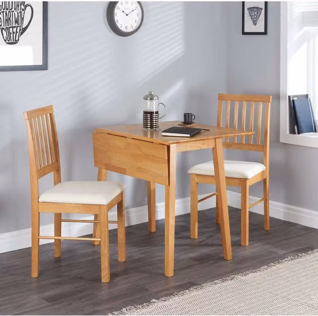 Birlea Classic Square Drop Leaf Dining Table in Brown Wood Effect