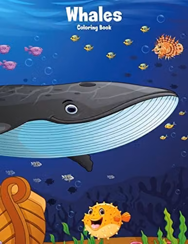 Whales Coloring Book 1: Volume 1 by Createspace, Multicolour, H: 27.94 cm x W: 21.59 cm