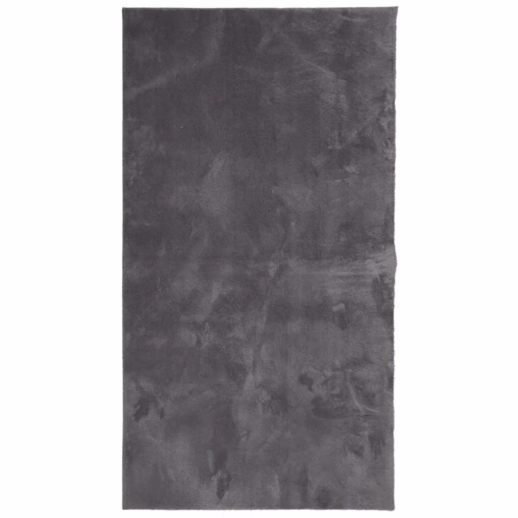Berkfield Home Round Short Pile Soft and Washable Rug in Anthracite Black, Diameter: 80 cm – 1