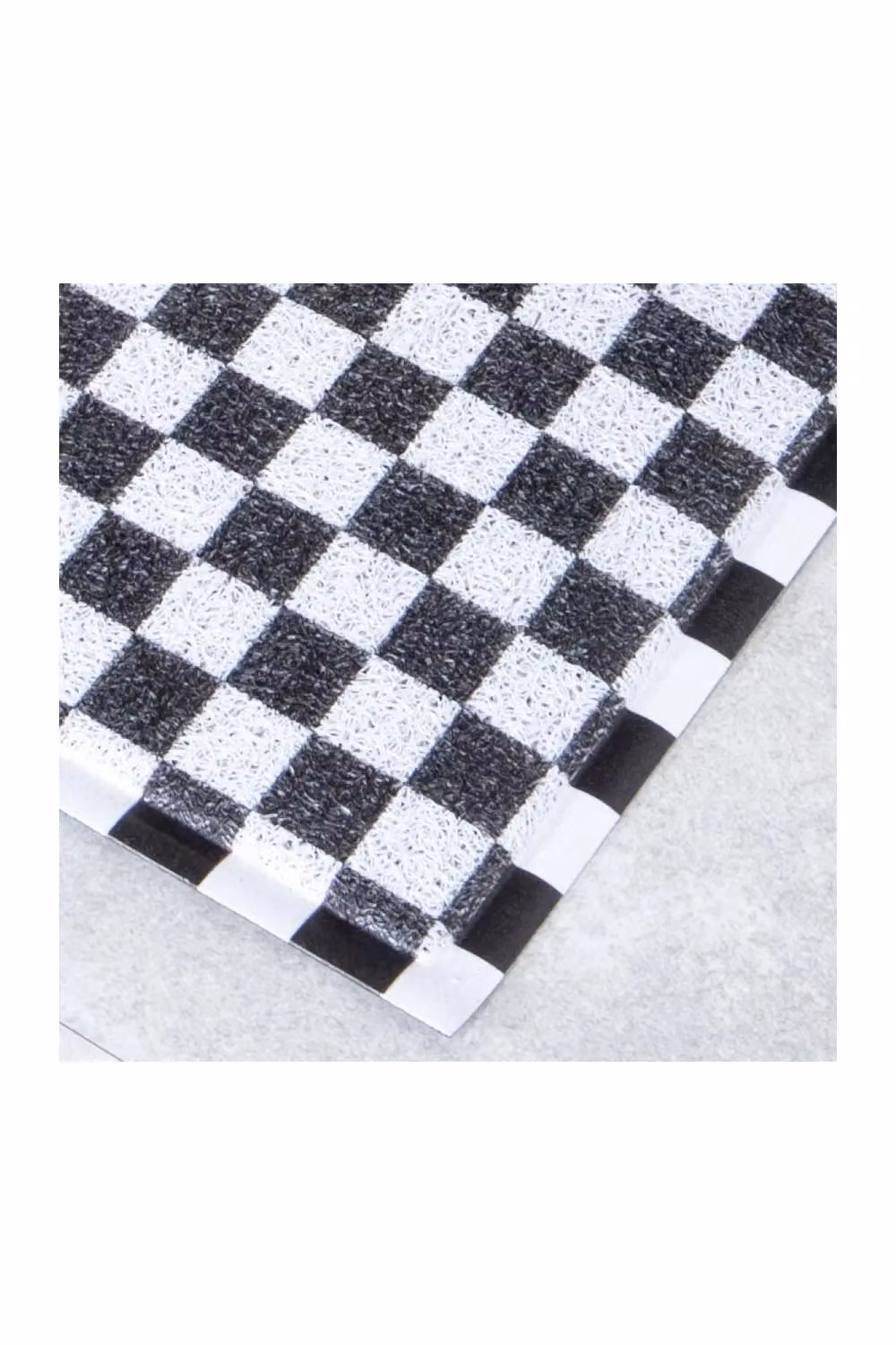 Artsy Mats Black Checked Rectangular Doormat W/D/H: 70 x 40 x 1 cm – 2
