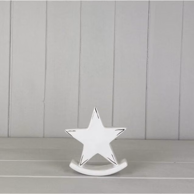 KDMD White Ceramic Star Christmas Ornament, Height: 30 cm