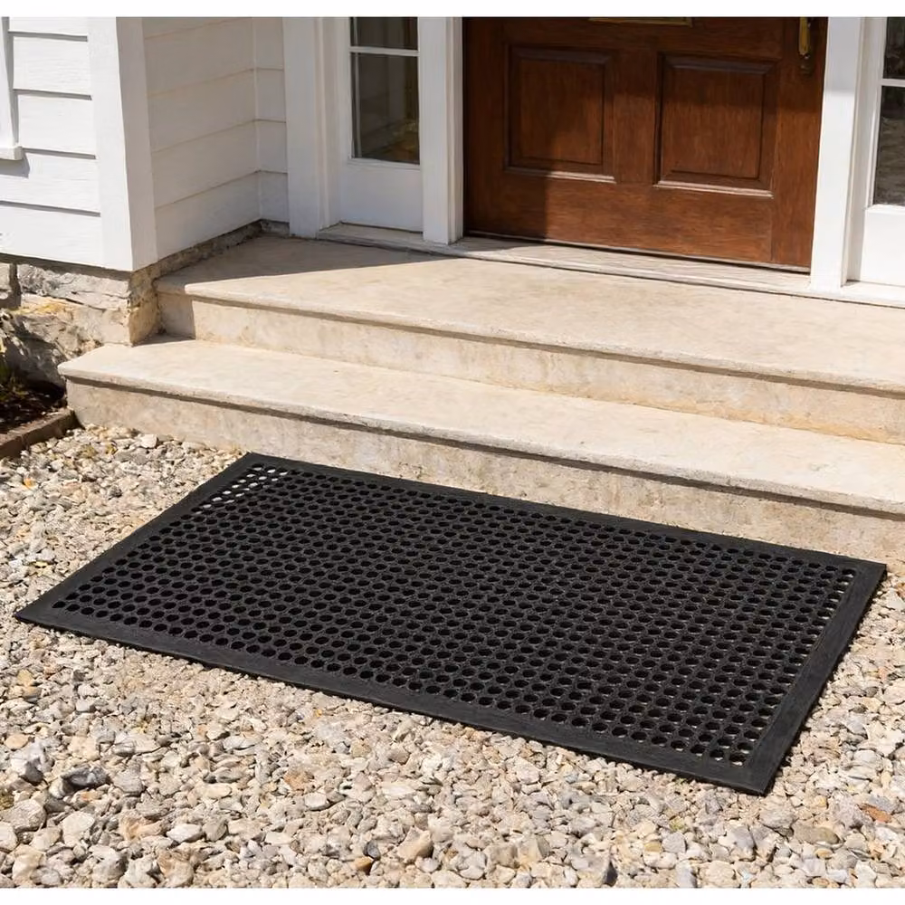 NESTLUNE Large Industrial Non Slip Rubber Work Floor, Black, W: 90 cm, D: 150 cm – 5
