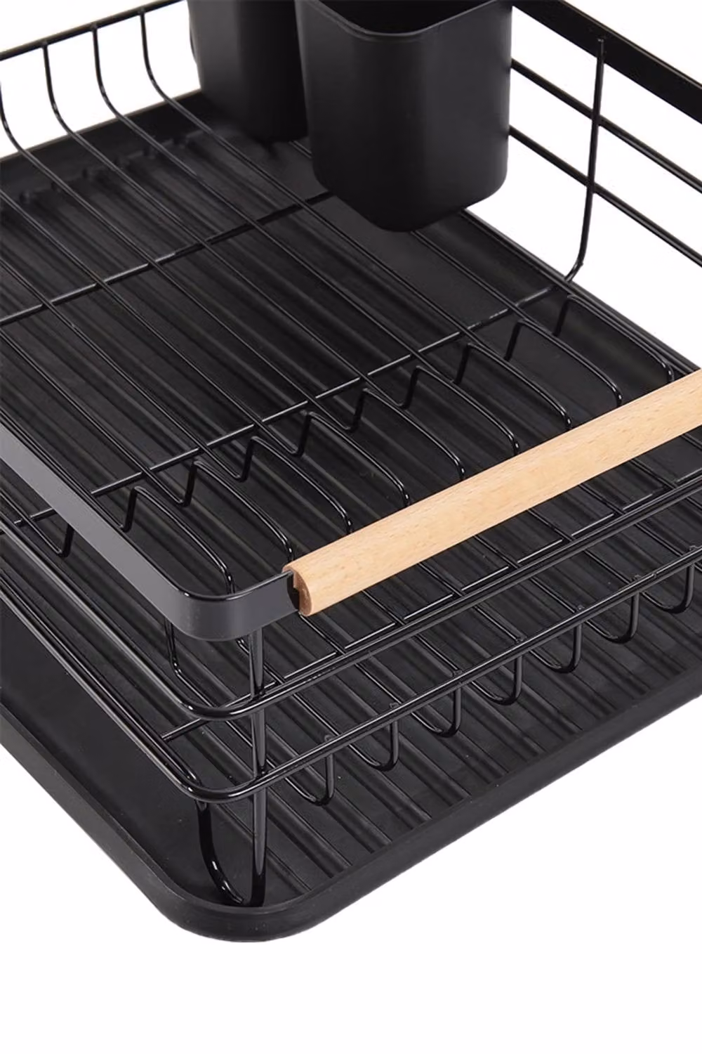 Garden Sanctuary Black Metal Dish Drainer with Drip Tray – 6
