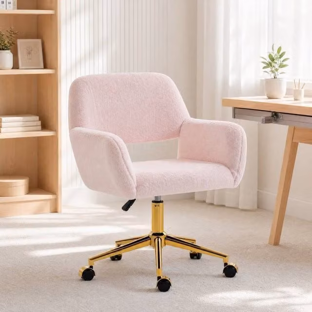 STILVORA Pink Modern Task Chair with Swivel and Castors