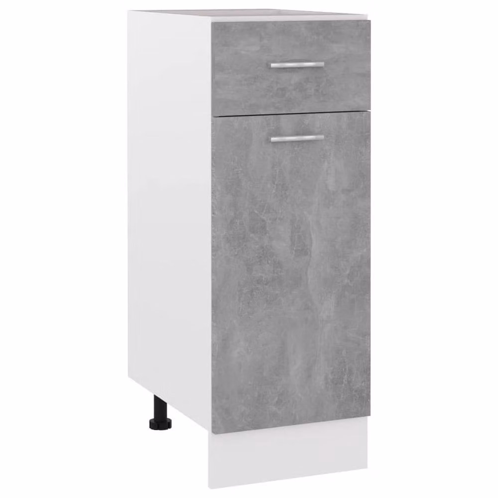Berkfield Home Modern Freestanding Drawer Bottom Cabinet in Concrete Grey, W: 30 cm, D: 46 cm, H: 81.5 cm – 1