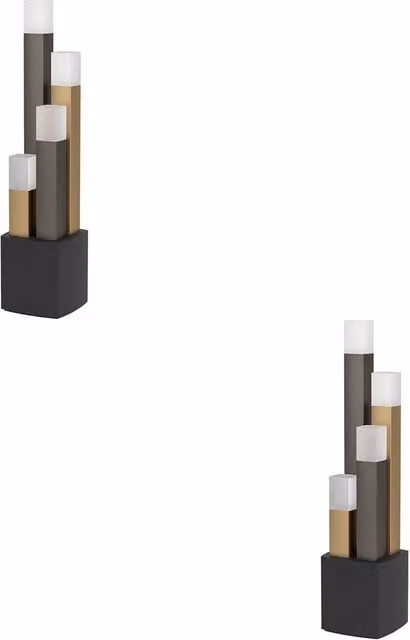 Loops 2 Pack Modern LED Table Lamps in Black, Brown and Gold/Brass with Included Bulbs