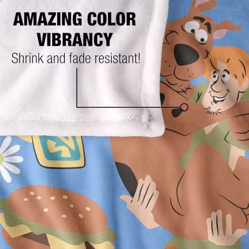 Warner Bros. Scooby Doo Food Icons Super Soft Silky Touch Fleece Throw Blanket, Multicolour, W/D/H: 127.0 x 152.4 x 152.4 cm – 2