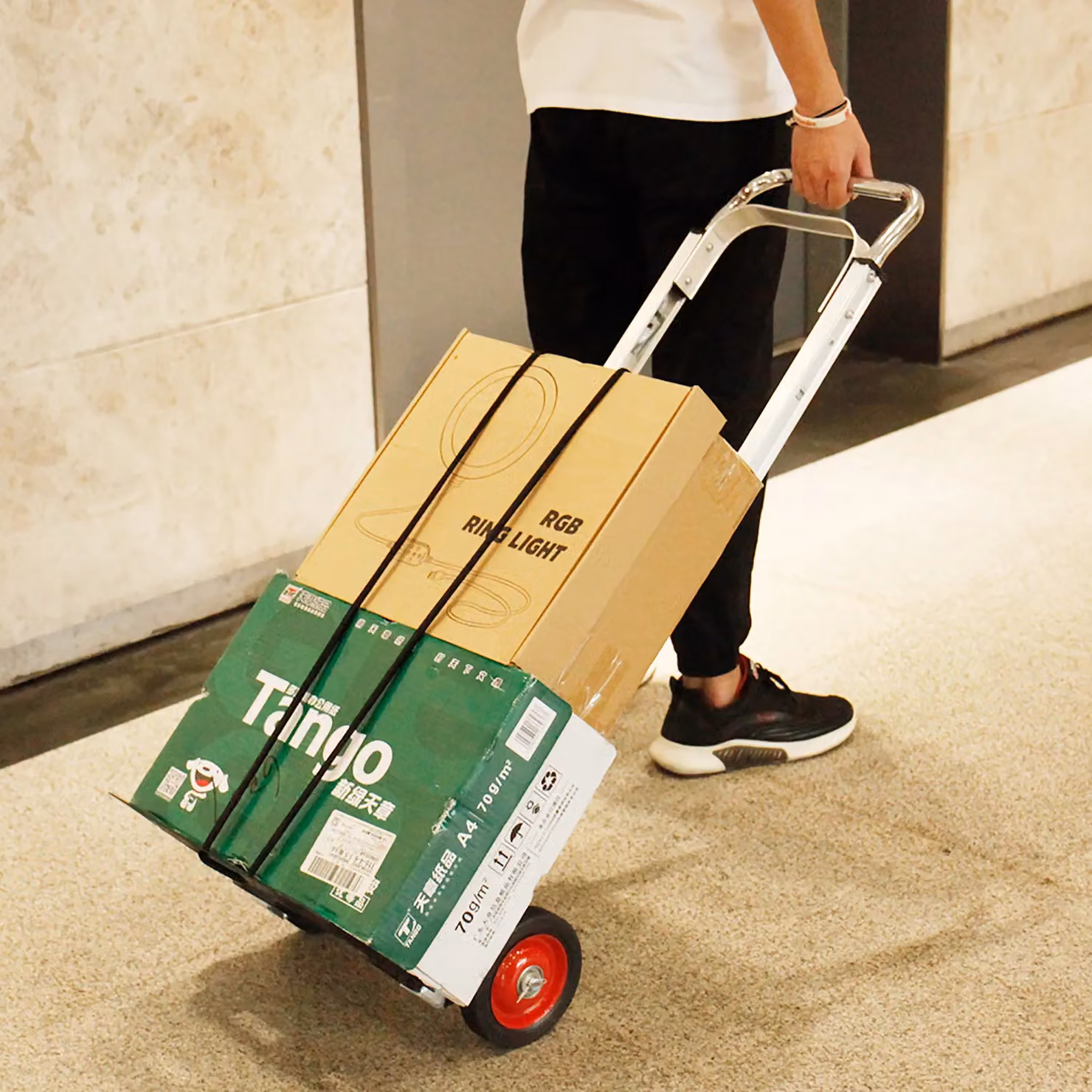 Xample Heavy Duty Folding Hand Truck Barrow Cart with 90kg Load Capacity in Silver – 2