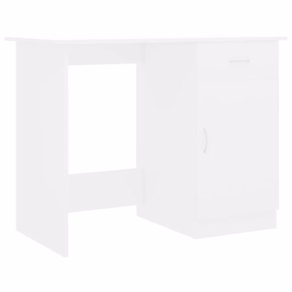 Berkfield Modern White Writing Desk in MDF, W/D/H: 100 x 50 x 76 cm – 2