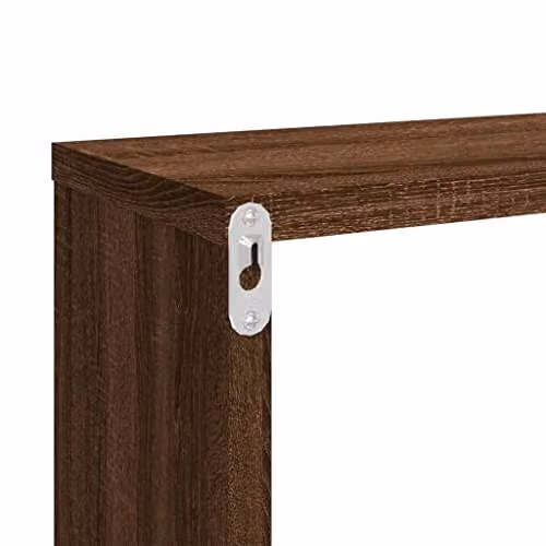 vidaXL Revera Wall Mounted Cube Shelves, 2 Pieces, Brown, W/D/H: 80 x 15 x 26.5 cm – 4