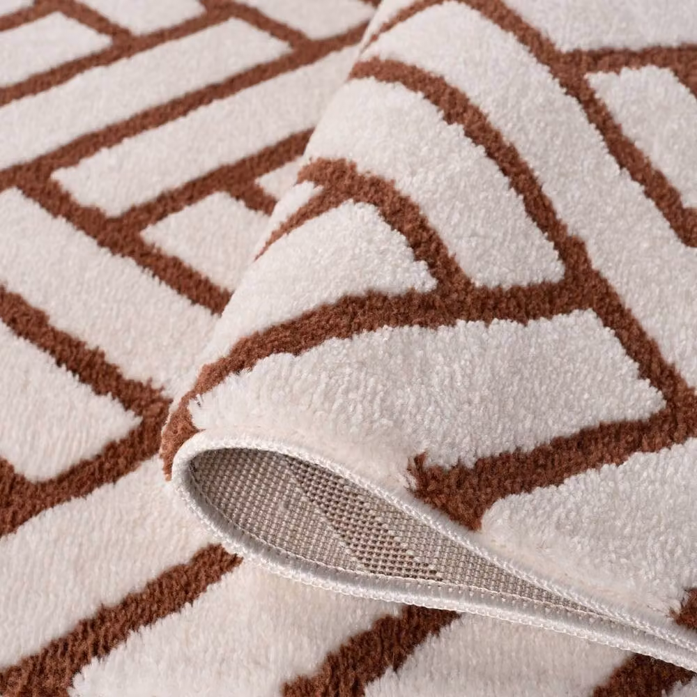 THE RUGS Loft Herringbone Soft Pile Area Rug in Terracotta, W/D: 120 x 170 cm – 5