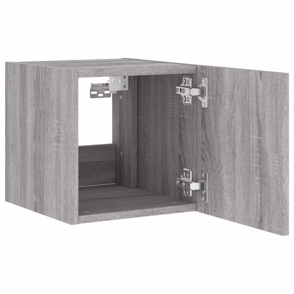 Berkfield Home Modern Wall Mounted TV Cabinet with Integrated LED Lighting in Grey Matt, W/D/H: 35.0 x 30.5 x 30.5 cm – 3