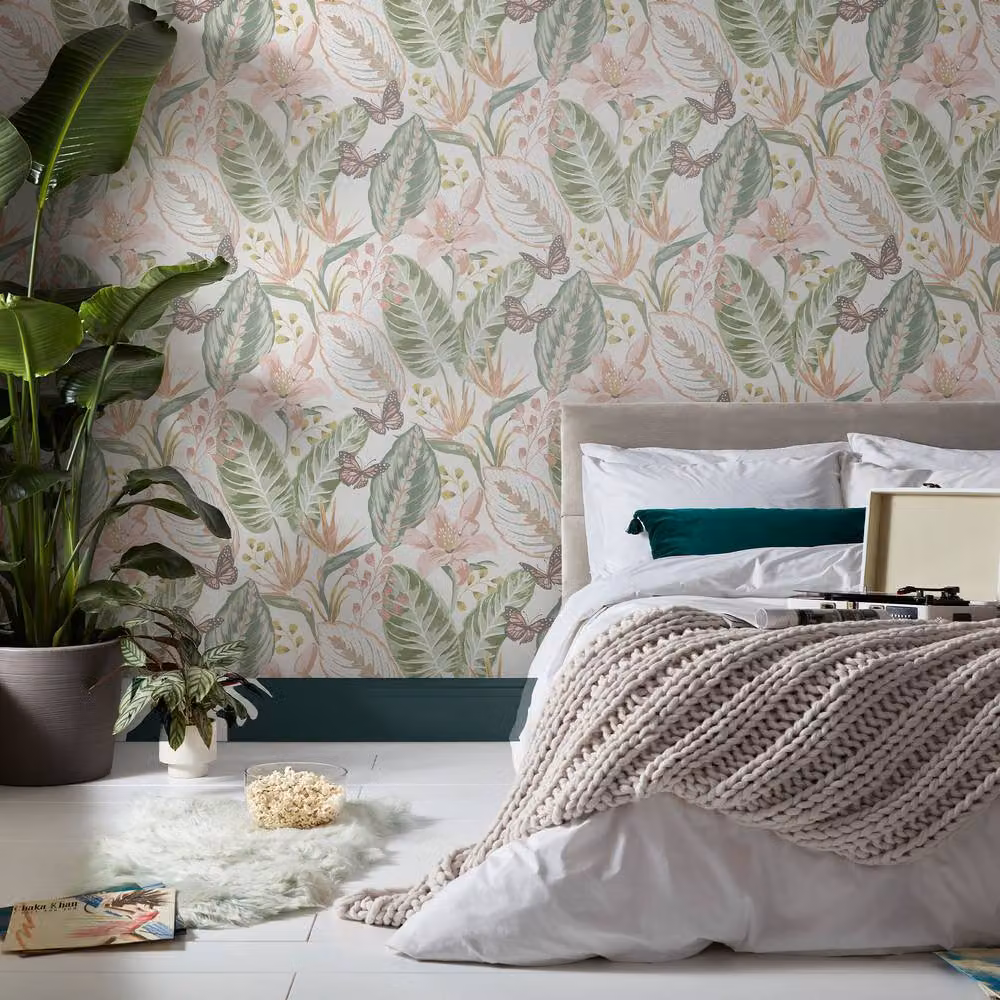 Envy Eden Pastels Natural Floral Wallpaper in Beige, Width: 52 cm, Length: 1000 cm – 2