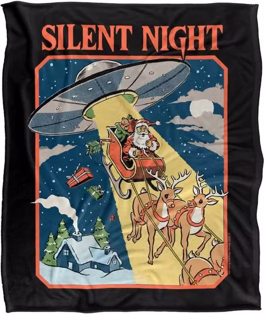 Steven Rhodes Silent Night Silky Touch Super Soft Fleece Throw Blanket, Multicolour, W/D/H: 91 x 147 cm