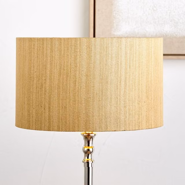 Pacific Lifestyle Cylinder Fabric Lampshade in Gold and Yellow, Diameter: 30 cm