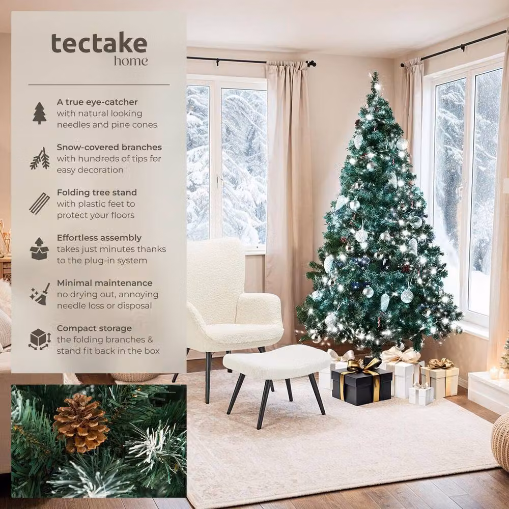 tectake Green Freestanding Christmas Tree, Height: 180 cm – 2
