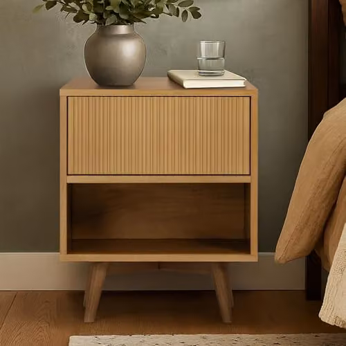 Teamson Home Tremolo Acacia Wood Bedside Table, Sand/Brown, W/D/H: 40.64 x 50.8 x 60.96 cm – 3