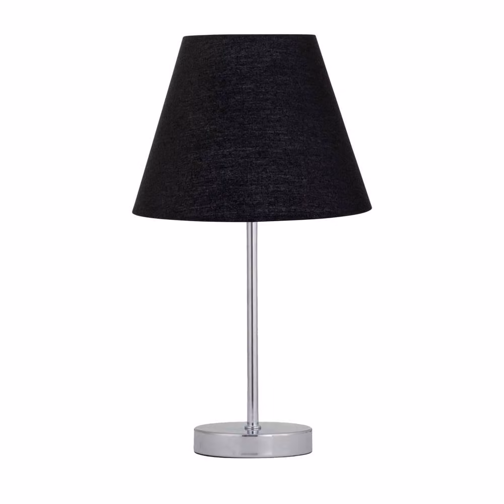 First Choice Lighting Set of 2 Chrome Touch Operated Dimmable Table Lamps with Black Fabric Shades – 2