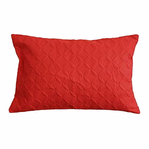 Homescapes Red Ultrasonic Quilted Embossed Rectangular Cushion Cover W: 50 cm, H: 48.26 cm – 3