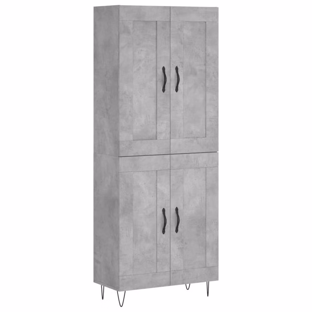 Berkfield Home Highboard in Concrete Grey, W/D/H: 69.5 x 34 x 180 cm – 3