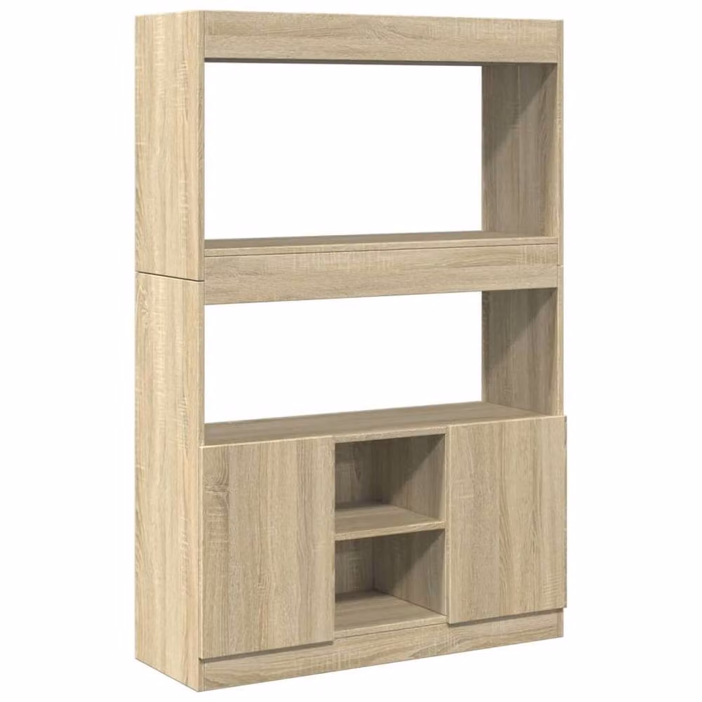 Berkfield Home Sonoma Oak Highboard in Light Tan, W/D/H: 92 x 33 x 140 cm – 2
