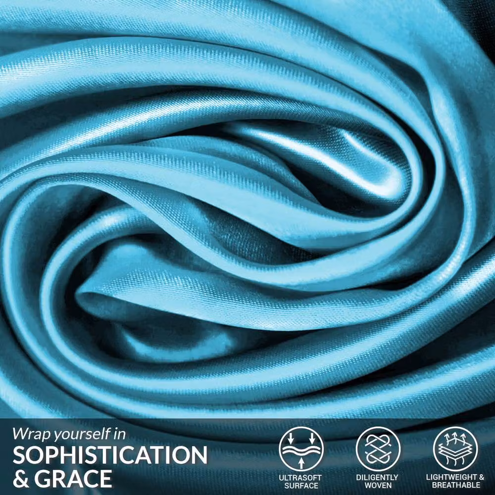 Grace 2 Pack Super Soft Satin Silk Pillow Cases in Petrol, W/H: 50 x 75 cm – 4