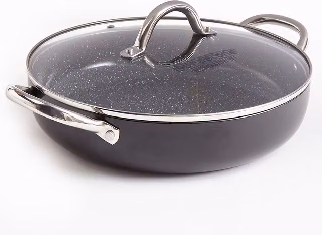 Durastone Professional Ceramic Family Casserole Pan, Black, Diameter: 28 cm