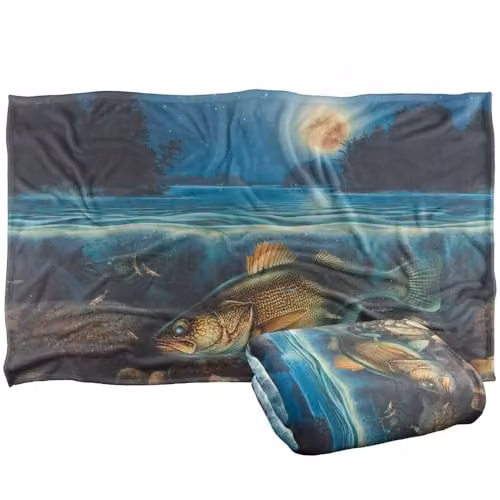 JQ Licensing Harvest Moon Walleye Fishing Super Soft Fleece Throw Blanket, Multicolour, W: 91 cm, D: 147 cm – 1