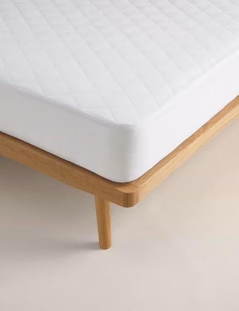 M&S Simply Soft White Polyester Fibre Mattress Protector, W/D/H: 140 x 200 cm