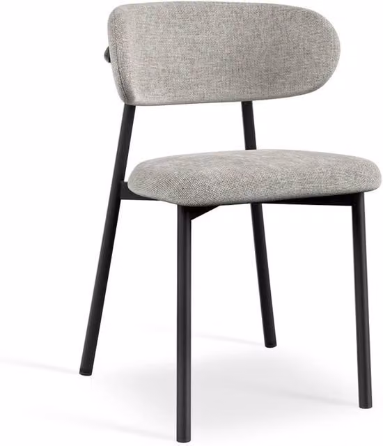 More4Homes Myla Grey Linen Upholstered Dining Chairs Set of 4