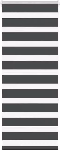 Berkfield Home Black Zebra Day and Night Blind with Polyester Fabric, W: 65 cm, H: 150 cm