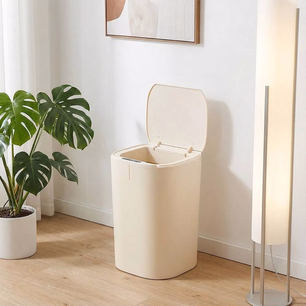 Living and Home Automatic Touchless Motion Smart Sensor Rubbish Bin with 3 Modes in Beige – 7