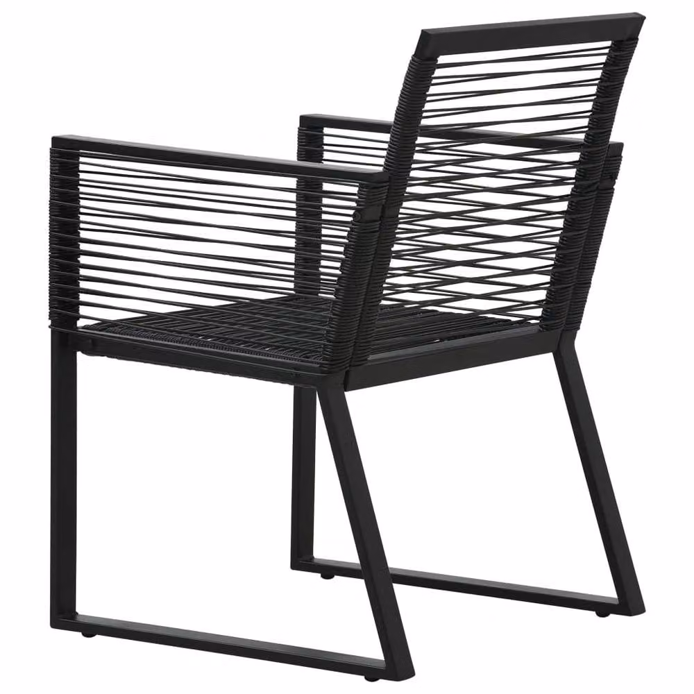 Berkfield Home Set of 2 Modern Black Matt PVC Rattan Garden Chairs – 4