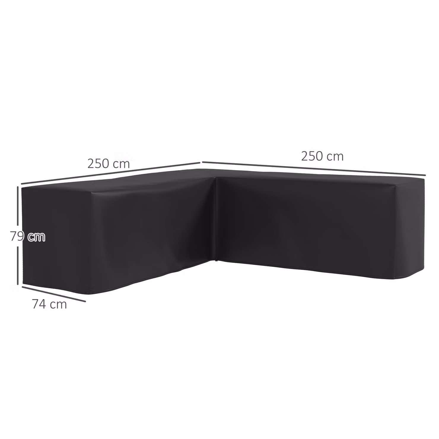 Outsunny Water-Repellent L-Shaped Corner Sofa Protective Cover, W/D/H: 250 x 250 x 79 cm – 3