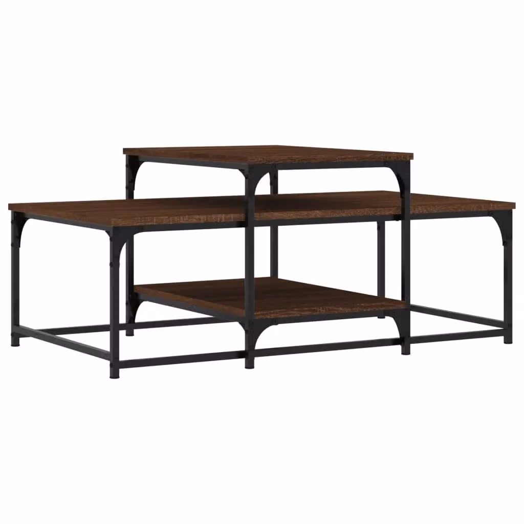 Berkfield Home Brown Oak Coffee Table, W/D/H: 102 x 60 x 45 cm – 2