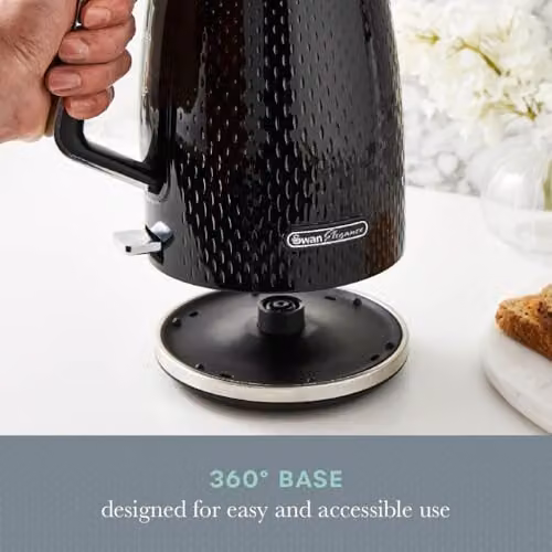 Swan Elegance 1.7 l Stainless Steel Jug Kettle, Black – 4