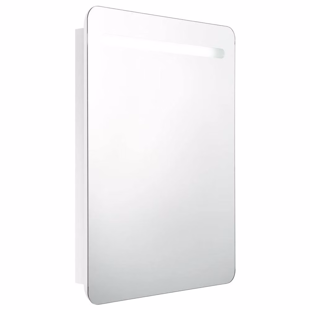 Berkfield Home LED Bathroom Mirror Cabinet in White, W/D/H: 60 x 11 x 80 cm – 2