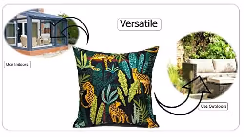 Olivia Rocco Waterproof Safari Cushion Covers in Sand and Beige, W/D/H: 43 x 43 x 43 cm – 4