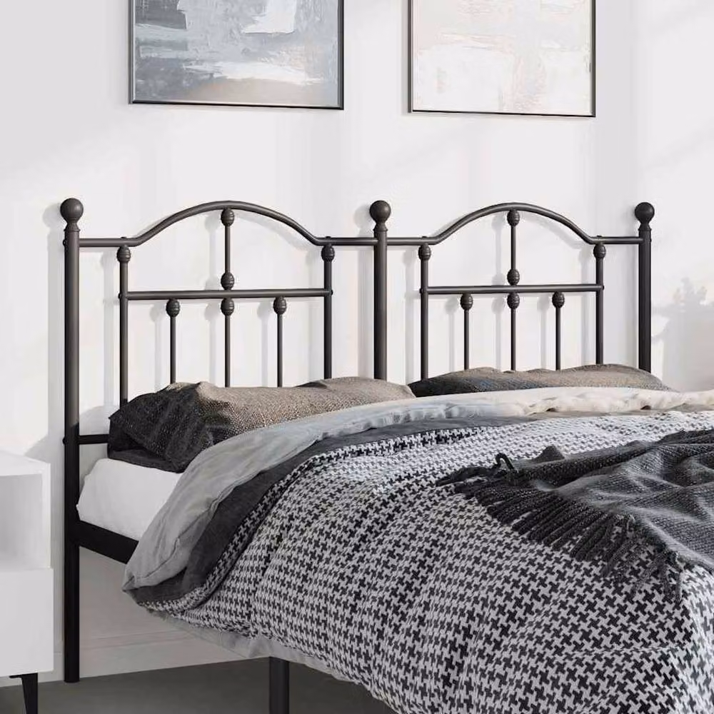 Berkfield Home Classic Metal Headboard in Black, Width: 150 cm – 2