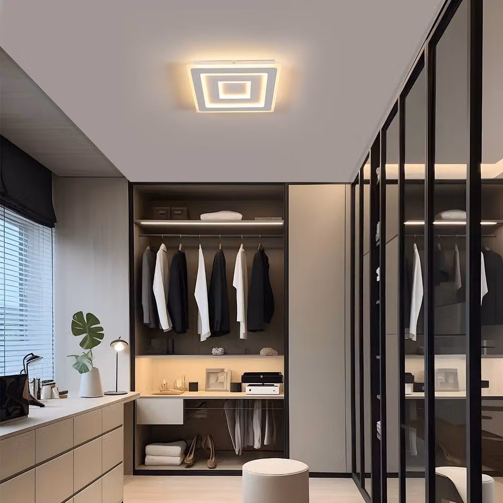 COMELY Modern Square LED Ceiling Light, 52W Dimmable White Lighting with Remote Control – 2