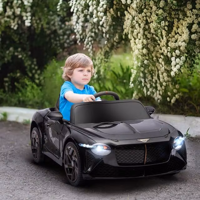 HOMCOM Bentley Bacalar Licensed 12V Kids Electric Ride-On Car with Remote Control, Black