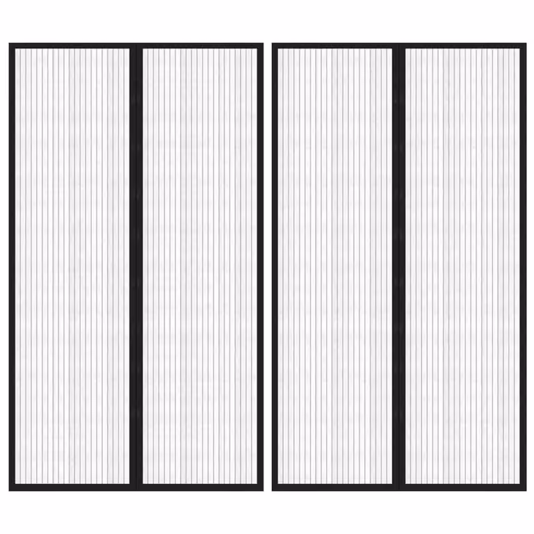 Berkfield Home Insect Door Curtains with Magnetic Blocks, Black, 2 Pack, W: 80 cm, H: 200 cm