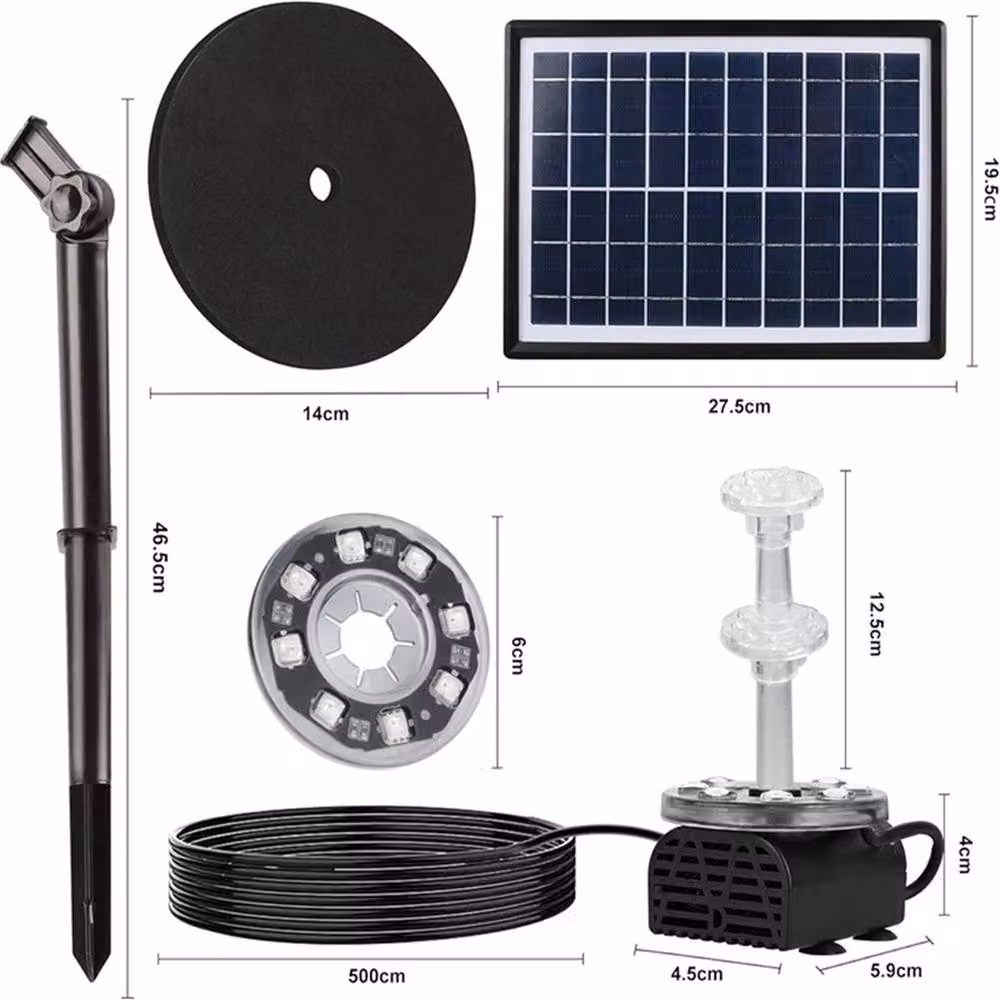 KORVIXA Black Solar Fountain Pump – 2