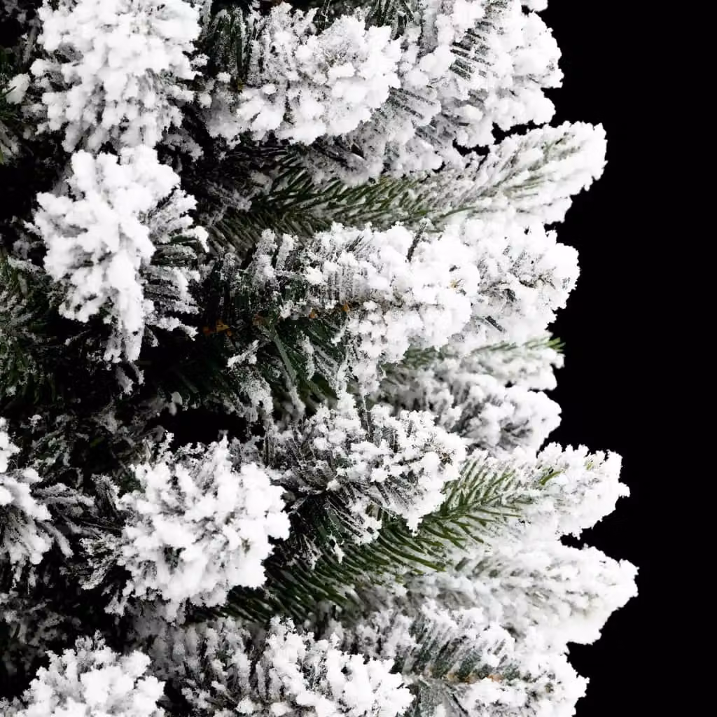 Berkfield Home Artificial Slim Flocked Snow Christmas Tree in White, Height: 150 cm – 4