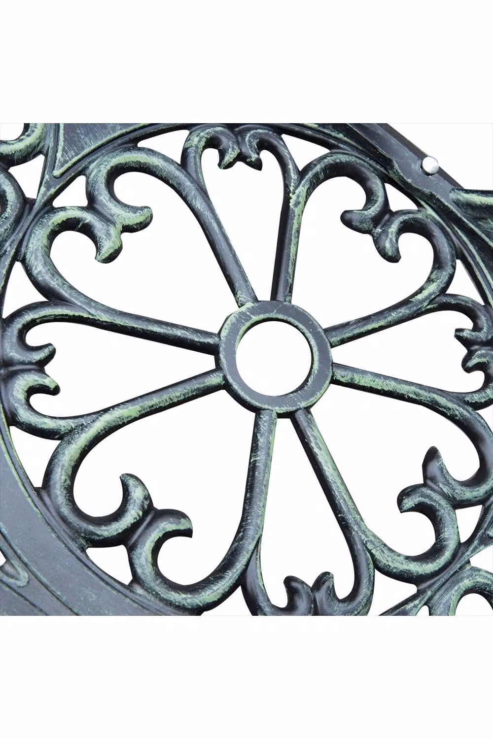 ERGOVEXA Classic Cast Aluminium Garden Bench with Armrests, Green – 3