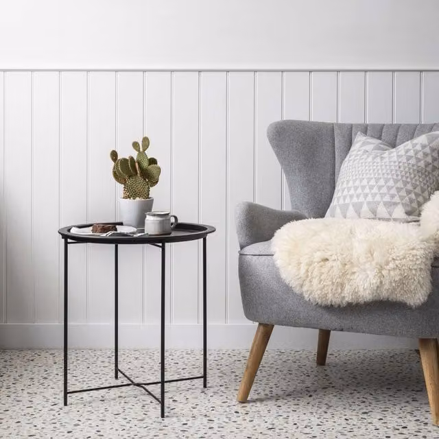Noa and Nani Modern Square Metal Side Table in Matt Black